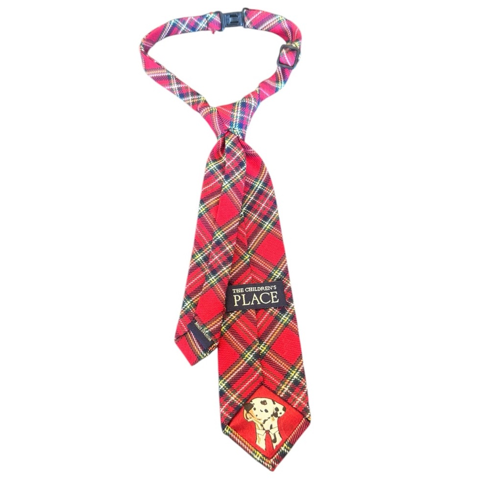 The Children's Place Red Plaid Dalmatian Kids Tie